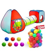 3-In-1 Pop-Up Play Tent, Crawl Tunnel, &amp; Ball Pit Set: Durable Pretend P... - £72.89 GBP
