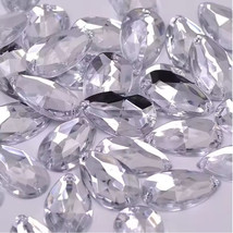 Rhinestone Crystal Acrylic Teardrops 17x28MM Mirrored Flatback - $3.46+