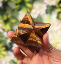 230g! Lovely Big Genuine Tiger Eye Merkaba Huge Crystal Gemstone - £46.39 GBP