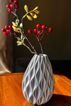Creative Minimalistic 3D printed vase, Modern dried flower vase - $28.00