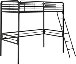 Dhp Multipurpose Simple Metal Loft Bed Frame, Twin Size, Black. - £163.58 GBP