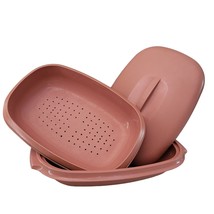 Vintage Tupperware Dusty Rose Microwave Vegetable Rice Steamer 3 Piece 6... - £24.27 GBP