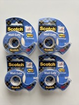 Scotch Wall Safe Tape Dispenser .75 in x 650 in Transparent 3M 183 New - 4 Pack - £13.15 GBP