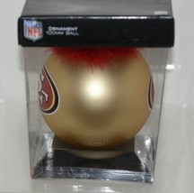 Team Sports America Glass Ball 4 Inch NFL San Francisco 49ers Gold Red Ornament image 2
