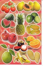 Fruit Food Vegan Craft Kids Kindergarten Sticker 27x18cm/10x7&quot; D422 - £3.90 GBP