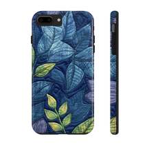 Floral Embroidery Blue: Denim-Inspired, Artisan-Crafted Flower Design - ... - £22.00 GBP