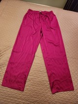 Ekouaer Silky Dark Pink Shimmer Satin Long PJ Pajama Sleep Lounge Pants~... - £13.93 GBP