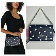 NEW Kate Spade Apple Carson Orchard Convertible Crossbody Bag Navy Leather - $140.00