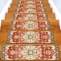 Washable &amp; Reusable 8"x30" Non-Slip Stair Treads – Elegant Velvet Comfort - $144.49