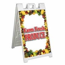 Farm Fresh Produce Signicade 24x36 Aframe Sidewalk Sign Banner Decal Fruits - £34.13 GBP+