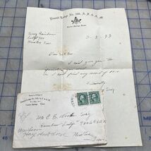 Masonic Ephemera Letter Denying Promotion 1922 Dimmit Lodge 566 A.F. &amp; A.M. - $16.58 CAD