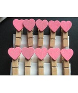 30pcs Pink Heart Wedding Party Favors,Wooden Clip,wooden pegs,Pin Clothe... - £3.11 GBP