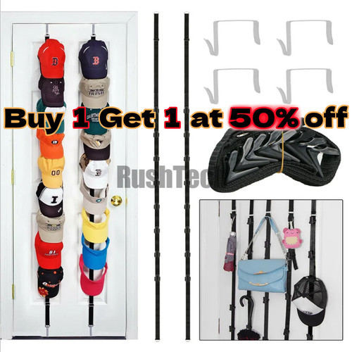 Cap Rack Organizer 36 Caps Baseball Cap Hanger Shelf Door Wall Storage - $37.59