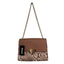 Dune London Purse Pink Mauve Embossed Snake Print Design Crossbody Gold ... - $31.21