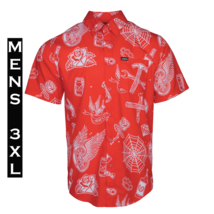DIXXON FLANNEL - PARTY BOY 10 YR S/S Party Shirt - Men&#39;s 3XL - RED - $48.51