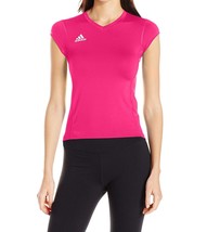 adidas Girls Volleyball Hi Low Cap Sleeve Top,Shock Pink,Medium - $41.58
