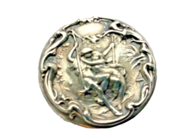 Art Nouveau Sterling Pin Boy and Girl on Swing Foster and Bailey Company 1910 - £145.44 GBP