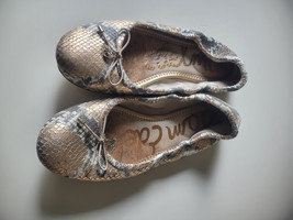 Sam Edelman Felicia Ballet Flat Shoes Womens Size 7.5 M Bow Snake Print ... - $14.80