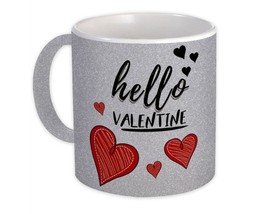 Heart Hello Valentine : Gift Mug Valentines Day Love Romantic Girlfriend Wife Bo - £12.63 GBP