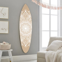 HomeRoots 370403 Tan Tranquility Wood Surfboard Wall Art  18 x 1 x 76 in. - £387.42 GBP