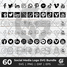 Social Media Logo SVG Bundle, Social Media Icons, Social Media Bundle, C... - $1.99