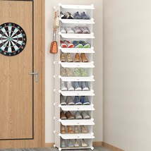Shoe Storage, 10-Tier Shoe Rack Organizer For Closet 20 Pair Narrow Shoes Shelf  - £59.14 GBP