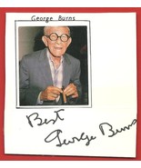 GEORGE BURNS  HAND SIGNED  AUTOGRAPHED  JSA  AUTHENTICATED  4.5&quot; X 4&quot;  W... - £29.89 GBP