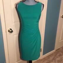 Anne Klein, Pull Over Midi Dress, Blue Green, Size 2, Women&#39;s, Side Cinch, - $30.00