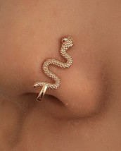 Snake Nose Cuff - Gold Nose Ring - £5.86 GBP