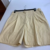 Sansabelt System Mens Sz 36 Yellow Pleated Front Shorts  - £15.65 GBP