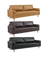 81&quot; Apartment Sofa Mid-Century Biscuit-Tufted Genuine Leather - Ships Fe... - $13,663.41 MXN+