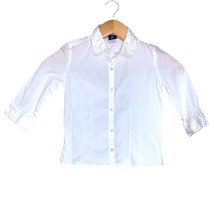 Classic white Button down fitted shirt by GAP Spring Easter Concert Top Blouse - £3.86 GBP