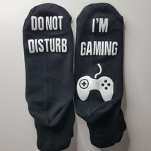 Do Not Disturb Gaming Socks Black White Grippy Boys Youth Men Short Ankle - $8.60