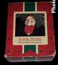 Vintage 1988 Hallmark Slipper Spaniel Christmas Ornament Cooker Dog Puppy - $6.89