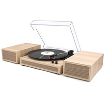 Record Player, Wireless Turntable With Stereo Bookshelf Speakers,Vinyl Record Pl - £128.62 GBP