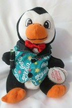 Coca-Cola Penquin in Green Pattern Vest and red bow tie Plush Bean Bag   1999 - $3.71