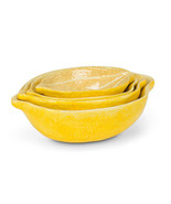 Lemon Shaped Nesting Serving Bowls Set of 4 Small Yellow Ceramic Citrus ... - £28.84 GBP