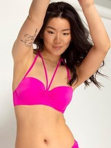 Smart &amp; Sexy Womens 34DD Swim Secret Halter Bikini Top SA1001 Fuchia Siz... - $301.06 MXN