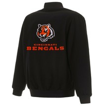 NFL Cincinnati Bengals JH Design Wool Reversible Jacket Black Embroidere... - £141.58 GBP