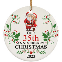 Cute Santa Claus Couple 35th Anniversary 2023 Ornament Gift 35 Years Christmas - £11.83 GBP