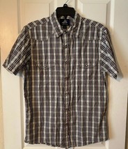 Authentic Icon Mens Shirt W Pearl Snap Western Style Short Sleeve Size M... - £11.12 GBP