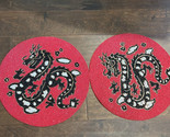 Year Of The Dragon Beaded Placemat Charger Red Black New  - $54.99