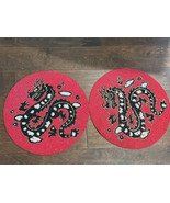 Year Of The Dragon Beaded Placemat Charger Red Black New  - £43.24 GBP