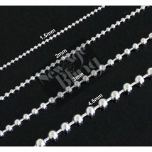 Stainless Steel Ball Chain 16&quot;-40&quot; Dog Tag Bead Necklace 1.5/2/3/4.5mm - £5.01 GBP+