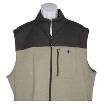 Izod Advantage Performance Stretch Fleece Vest Full-Zip 3-Pocket Gray Si... - £18.25 GBP
