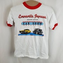 Vintage 1986 Jaycees Car Show Ringer T-Shirt Kids L 14-16 Hanes 50/50 US... - $18.99