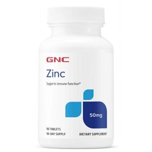 GNC Zinc 50 mg, 90 Tablets, Immune Health Support, Gluten Free Dietary S... - $36.35