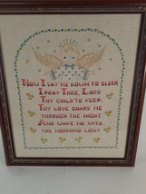 Vintage Needlework Sampler, Angel Girl,Finely Crafted with a Sweet Message - £23.26 GBP