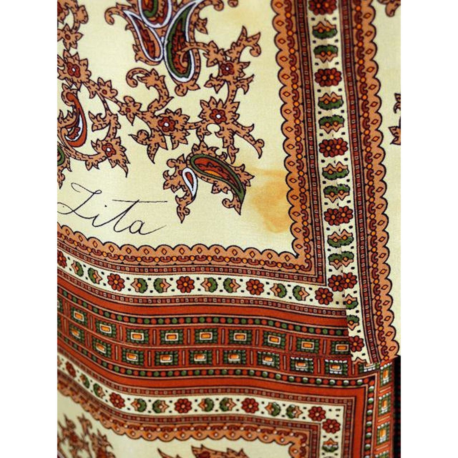 VTG 1970s “Lita” Signed Silk Shirtwaist Dress Sport & Travel Label M Item image 7