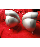Rare Pair Of Scandyna MicroPod MK2 Speakers In Silver Color On Spikes - £89.70 GBP